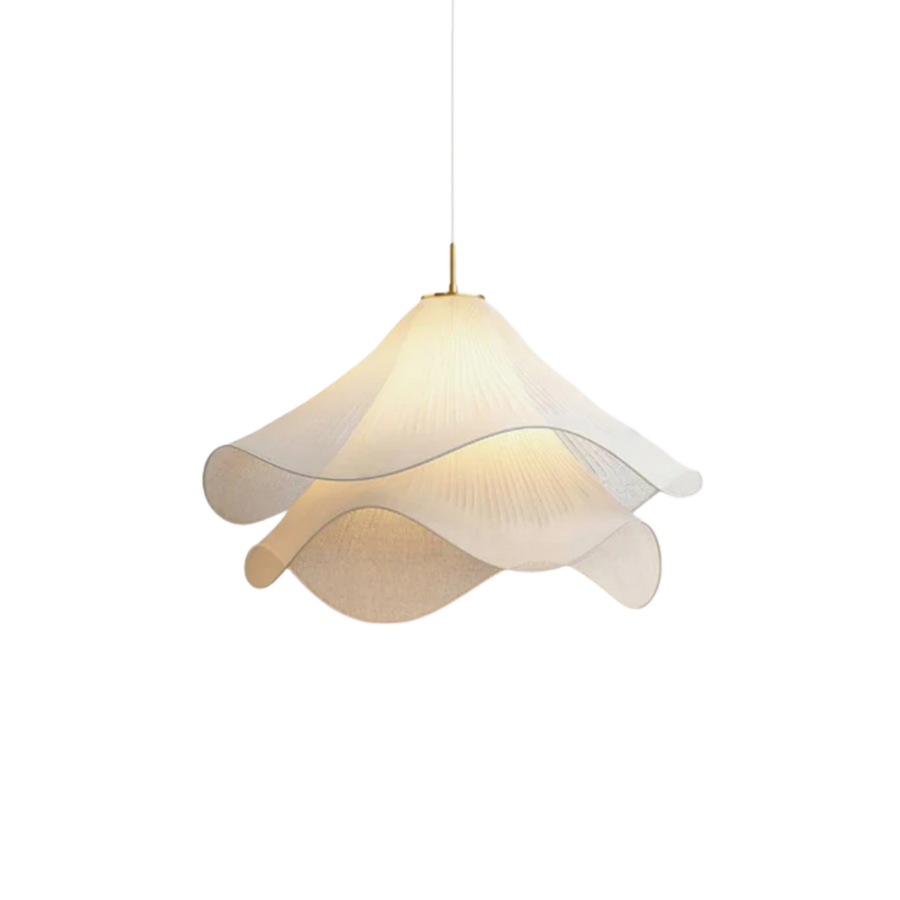 Floral Fabric Pendant Light with Adjustable Length – Soft Kitchen Pendant Lighting for Elegant Home Décor