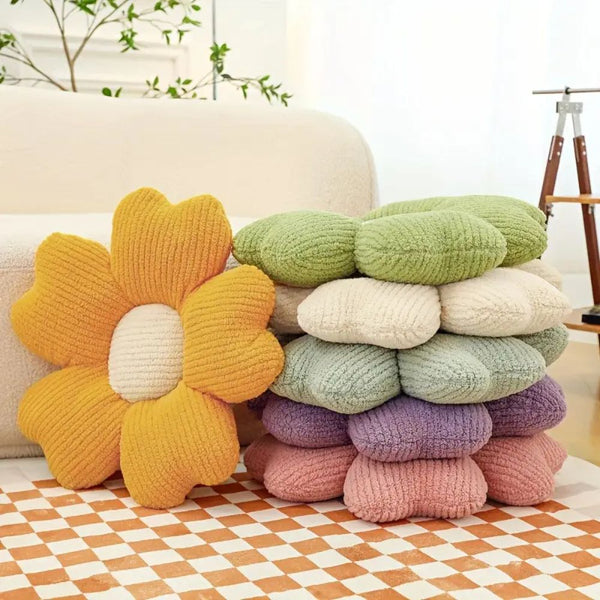 Flower Shaped Cushion with Breathable Microfiber Cover and Soft Foam Filling for Sofa, Chair, and Decorative Use