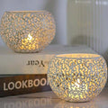 Geometric Iron Glow Sphere Candle Holder – Modern Votive Candle Holder for Tealights and LED Candles