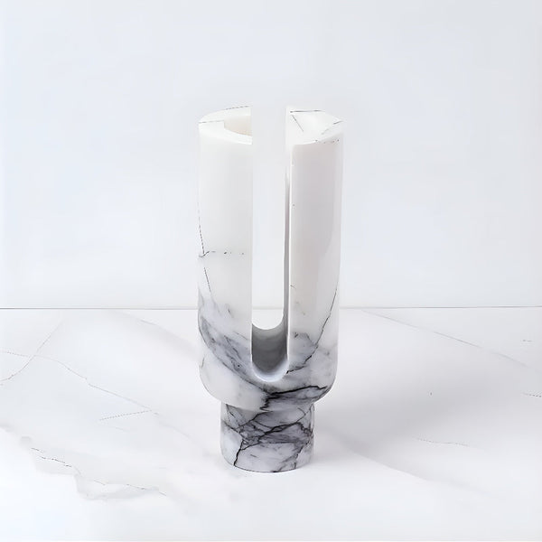 Geometric Marble Candle Holder – Modern Votive Candle Holder for Elegant Home Decor