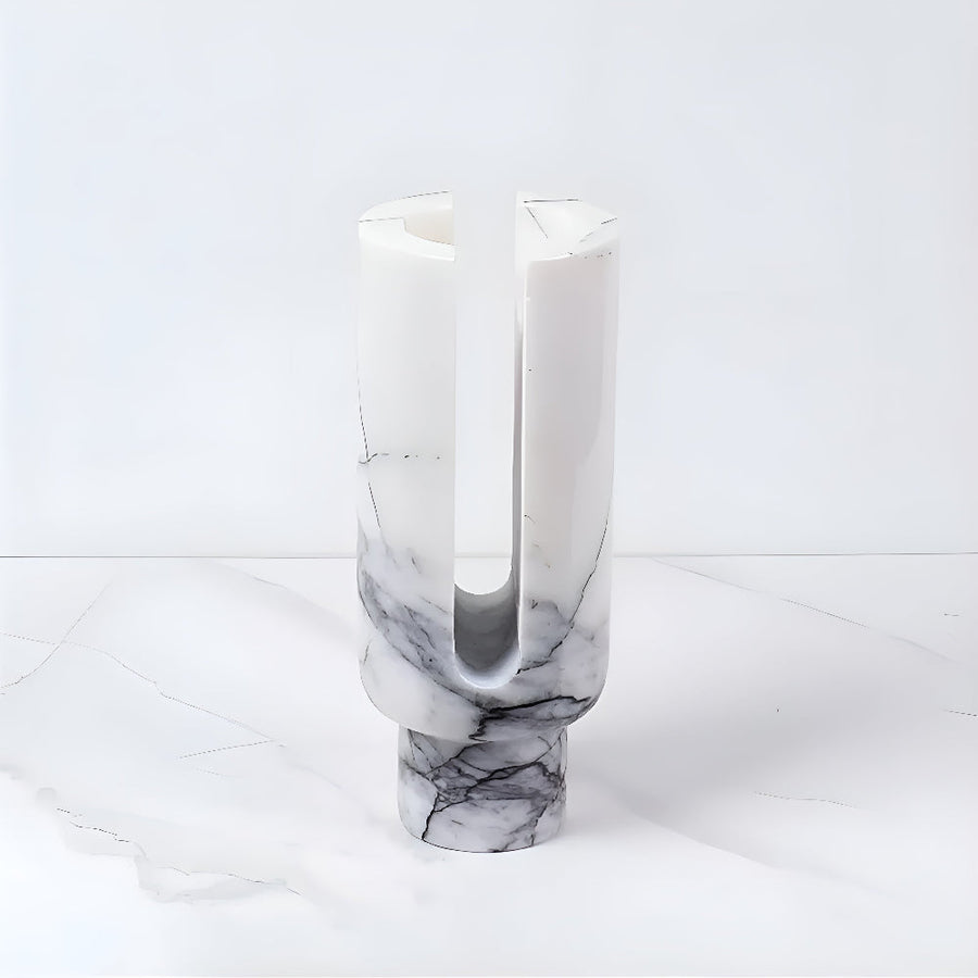 Geometric Marble Candle Holder – Modern Votive Candle Holder for Elegant Home Decor