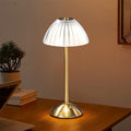 Golden Touch Table Lamp with Crystal Shade, USB Rechargeable Cordless Desk Lamp with Dimmable LED Light