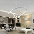 Halo Ring Chandelier – Modern LED Ceiling Light, Gold or Silver, Single or Multi-Ring for Dining Room & Living Room
