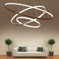 Halo Ring Chandelier – Modern LED Ceiling Light, Gold or Silver, Single or Multi-Ring for Dining Room & Living Room