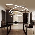Halo Ring Chandelier – Modern LED Ceiling Light, Gold or Silver, Single or Multi-Ring for Dining Room & Living Room