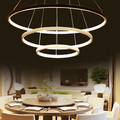 Halo Ring Chandelier – Modern LED Ceiling Light, Gold or Silver, Single or Multi-Ring for Dining Room & Living Room