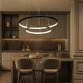 Halo Ring Chandelier – Modern LED Ceiling Light, Gold or Silver, Single or Multi-Ring for Dining Room & Living Room