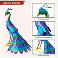 Hand-Painted Metal Peacock Garden Sculpture – Elegant Outdoor Statue for Patios and Gardens
