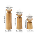Handcrafted Pine Wood Candle Holders Set of 3 with Varying Heights for Rustic Home Decor