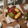 Handcrafted Sea Turtle Charcuterie Platter – Sustainable Wooden Serving Board with 5 Compartments, Food-Safe Finish