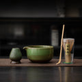 Handmade Japanese Matcha Set – 4-Piece Matcha Bowl and Whisk Set for Tea Ceremony
