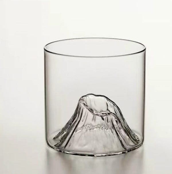 Handmade Mount Fuji Whiskey Glass, Heat-Resistant Japanese Design, 200ml Capacity, EDO Craftsmanship, Elegant Gift Box Included
