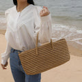 Handmade Straw Tote Bag with Spacious Interior and Drawstring Pouch – Lightweight Beach Bag for Casual Use