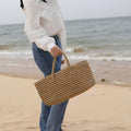 Handmade Straw Tote Bag with Spacious Interior and Drawstring Pouch – Lightweight Beach Bag for Casual Use