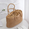 Handmade Straw Tote Bag with Spacious Interior and Drawstring Pouch – Lightweight Beach Bag for Casual Use