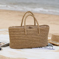 Handmade Straw Tote Bag with Spacious Interior and Drawstring Pouch – Lightweight Beach Bag for Casual Use
