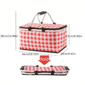 Insulated Foldable Picnic Basket Set, 22L Capacity with Lightweight Oxford Fabric, Ideal for Outdoor Food and Beverage Storage
