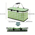 Insulated Foldable Picnic Basket Set, 22L Capacity with Lightweight Oxford Fabric, Ideal for Outdoor Food and Beverage Storage