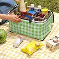 Insulated Foldable Picnic Basket Set, 22L Capacity with Lightweight Oxford Fabric, Ideal for Outdoor Food and Beverage Storage