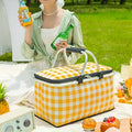 Insulated Foldable Picnic Basket Set, 22L Capacity with Lightweight Oxford Fabric, Ideal for Outdoor Food and Beverage Storage