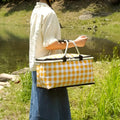 Insulated Foldable Picnic Basket Set, 22L Capacity with Lightweight Oxford Fabric, Ideal for Outdoor Food and Beverage Storage
