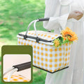 Insulated Foldable Picnic Basket Set, 22L Capacity with Lightweight Oxford Fabric, Ideal for Outdoor Food and Beverage Storage