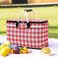 Insulated Foldable Picnic Basket Set, 22L Capacity with Lightweight Oxford Fabric, Ideal for Outdoor Food and Beverage Storage