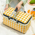 Insulated Foldable Picnic Basket Set, 22L Capacity with Lightweight Oxford Fabric, Ideal for Outdoor Food and Beverage Storage