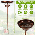 Iron Bird Bath with 30 cm Diameter Bowl – Durable Outdoor Feeding and Watering Bowl for Garden Decor