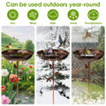 Iron Bird Bath with 30 cm Diameter Bowl – Durable Outdoor Feeding and Watering Bowl for Garden Decor