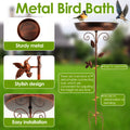 Iron Bird Bath with 30 cm Diameter Bowl – Durable Outdoor Feeding and Watering Bowl for Garden Decor