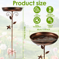 Iron Bird Bath with 30 cm Diameter Bowl – Durable Outdoor Feeding and Watering Bowl for Garden Decor