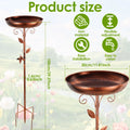 Iron Bird Bath with 30 cm Diameter Bowl – Durable Outdoor Feeding and Watering Bowl for Garden Decor
