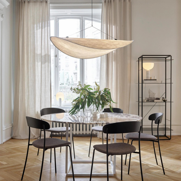 Japandi Silk Pendant Light – Handcrafted Boho Design with Adjustable Height for Kitchen Pendant Lighting and Hanging Lights