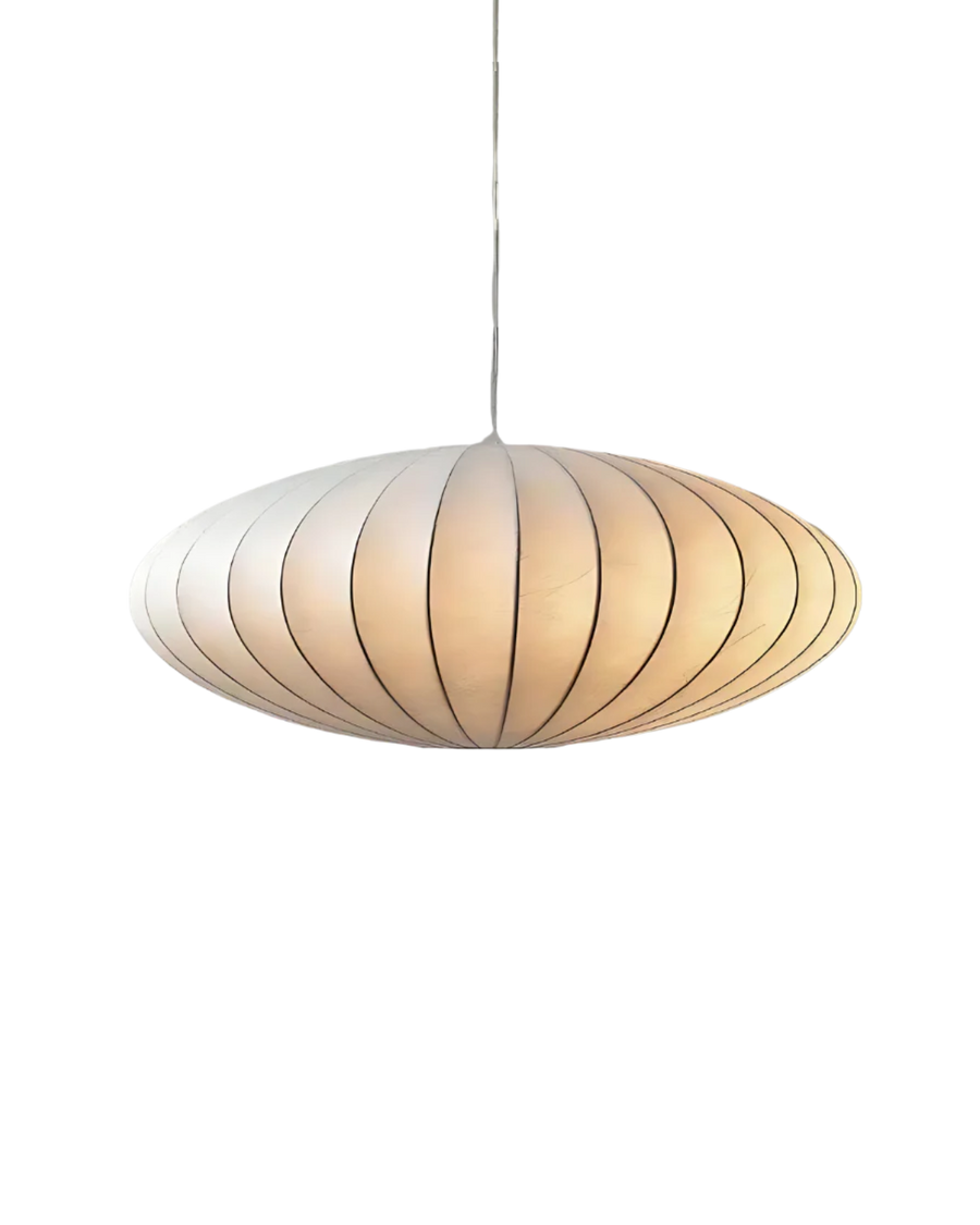 Japandi Silk Pendant Light – Soft Fabric Shade for Serene Kitchen Pendant Lighting and Hanging Lights