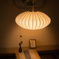 Japandi Silk Pendant Light – Soft Fabric Shade for Serene Kitchen Pendant Lighting and Hanging Lights