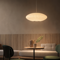 Japandi Silk Pendant Light – Soft Fabric Shade for Serene Kitchen Pendant Lighting and Hanging Lights