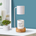 Japanese Minimalist Candle Warmer Lamp with Dimmable Light and Wooden Base for Even Wax Melting