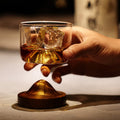Japanese Minimalist Whiskey Glass with Wooden Base – EDO Craftsmanship, Heat-Resistant, 51ml to 100ml Capacity