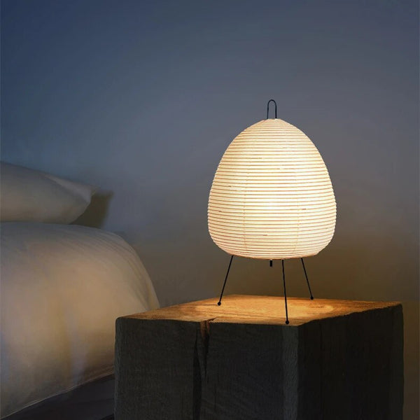 Japanese Rice Paper LED Table Lamp – Elegant Nightstand and Desk Lamp for Bedroom Decor, Energy-Efficient Lighting