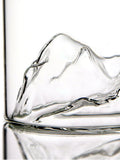 Japanese Style Whiskey Glass with Mountain Landscape Design – 200ml Heat-Resistant Glass in Elegant Wooden Box