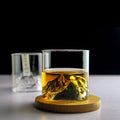 Japanese Style Whiskey Glass with Mountain Landscape Design – 200ml Heat-Resistant Glass in Elegant Wooden Box