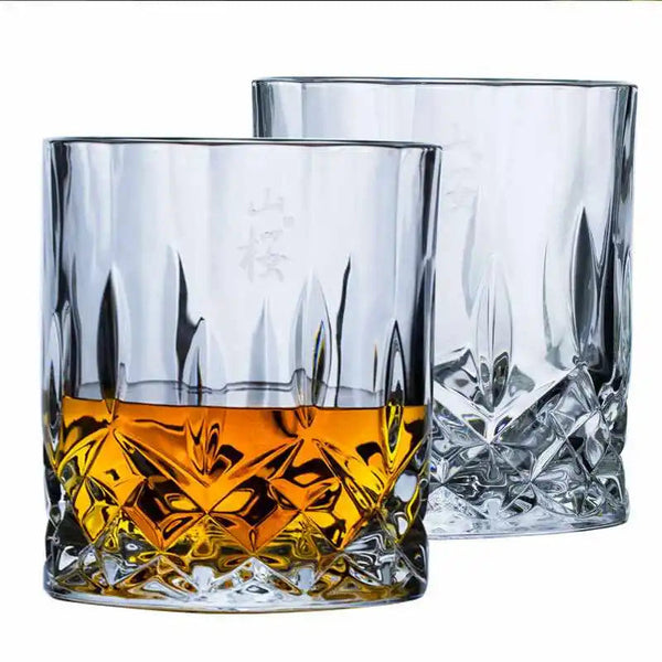 Japanese Whiskey Glass with Cherry Blossom Design – Handmade EDO Craftsmanship, Heat-Resistant Glass, 320 ml Capacity