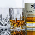 Japanese Whiskey Glass with Cherry Blossom Design – Handmade EDO Craftsmanship, Heat-Resistant Glass, 320 ml Capacity