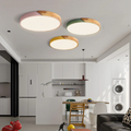 Scandinavian LED Ceiling Lamp – Wood & Acrylic Flush Mount, Dimmable, Nordic Minimalist