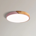 Scandinavian LED Ceiling Lamp – Wood & Acrylic Flush Mount, Dimmable, Nordic Minimalist