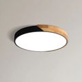 Scandinavian LED Ceiling Lamp – Wood & Acrylic Flush Mount, Dimmable, Nordic Minimalist