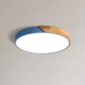 Scandinavian LED Ceiling Lamp – Wood & Acrylic Flush Mount, Dimmable, Nordic Minimalist