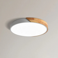Scandinavian LED Ceiling Lamp – Wood & Acrylic Flush Mount, Dimmable, Nordic Minimalist