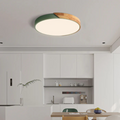 Scandinavian LED Ceiling Lamp – Wood & Acrylic Flush Mount, Dimmable, Nordic Minimalist